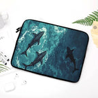 Nhdotdfs Marine Life Neoprene Laptop Sleeve, Teal & Black