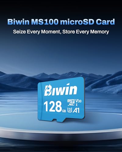 BIWIN MS100 128GB microSDXC UHS-I U3 V30 Memory Card — main product image