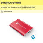 HP Portable P500 500GB External SSD Red