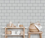 Crown M1637 Metro White Tile Wallpaper