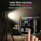 Moman 60W RGBCW COB Video Light with Built-in Battery