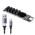 Kfwfuaee USB-A and Type-C to 5-Port SATA 3.0 Adapter Card