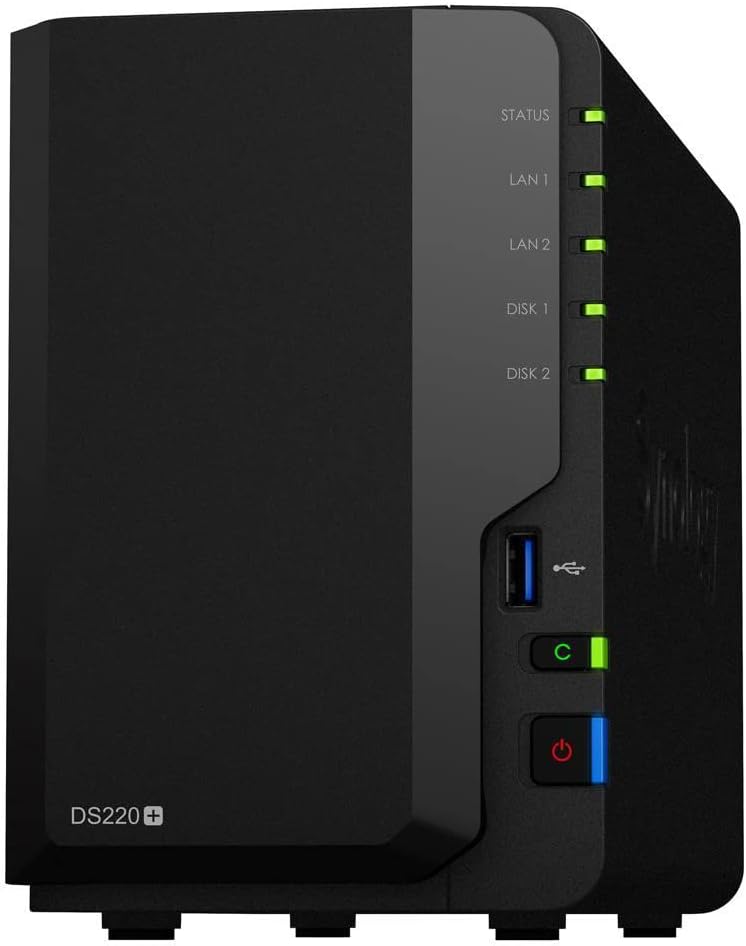Synology DS220+: 24TB NAS Server, Celeron, 6GB RAM, Dual LAN