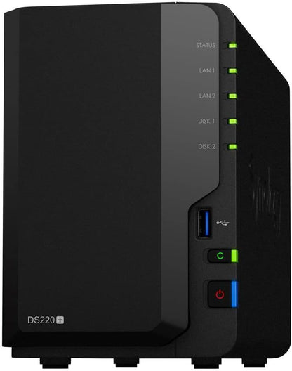 Synology DS220+: 24TB NAS Server, Celeron, 6GB RAM, Dual LAN
