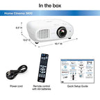 Epson Home Cinema 3200 4K PRO-UHD Projector, HDR, 3-Chip