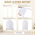 HANGING BULBS White Waterfall Draped Arch Backdrop Cover Set