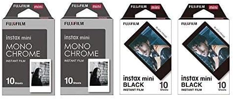 Fujifilm 4332021091 Instax Mini Film Bundle - Monochrome & Black Frame