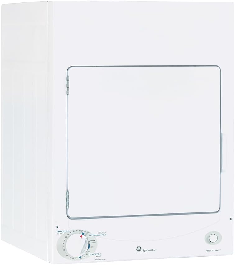 GE DSKS333ECWW Spacemaker Electric Stackable Dryer — main product image