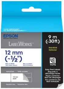 Epson LC-4WLN9 1/2-Inch Blue on White Label Tape — main product image