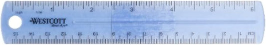 Westcott 6-Inch Plastic Ruler - Assorted Colors, 2-Pack