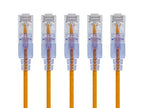 Monoprice 129452 Cat6A Ethernet Cable 0.5ft Yellow 5-Pack SlimRun
