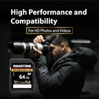 Gigastone 64GB Full-Size SD Card with USB-C Reader