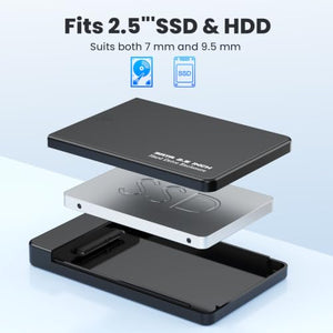 Kluverix USB 3.1 Tool-Free 2.5" SATA SSD/HDD Enclosure
