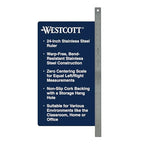 Westcott ZC-24 24-inch Zero Center Stainless Steel Ruler
