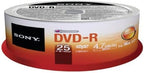 Sony 25DMR47SP 16x DVD-R 4.7GB Recordable Media - 25 Pack