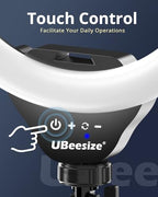 UBeesize 12'' LED Ring Light with 62'' Tripod Stand, Selfie Ring Light for Video Recording, Live Streaming, TikTok & YouTube, Compatible with iPhone & Android (Black)