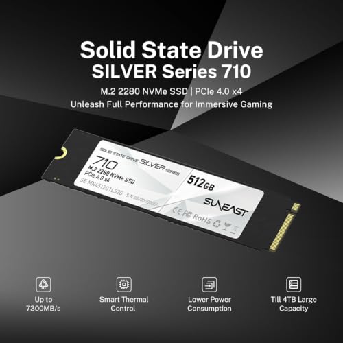 SUNEAST 512GB PCIe 4.0 NVMe Gen4x4 Gaming SSD — main product image