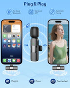 HONGJIEYUAN Pink Wireless Lavalier Microphone Set
