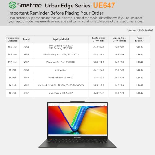 Smatree UrbanEdge Protective Sleeve for ASUS TUF Gaming A15/F15 — main product image