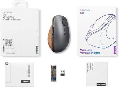 Lenovo GY51C33980 Go Wireless Ergonomic Mouse - Grey
