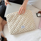 BBIQI Puffy Corduroy Quilted Laptop Sleeve with Floral Print