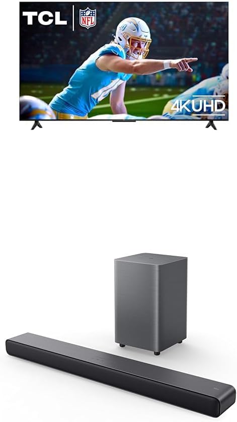 TCL 55S551F 55-Inch 4K UHD LED Smart TV with Fire TV and Sound Bar — main product image