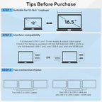 FQQ 14-Inch Triple-Screen Portable Laptop Monitor Extender