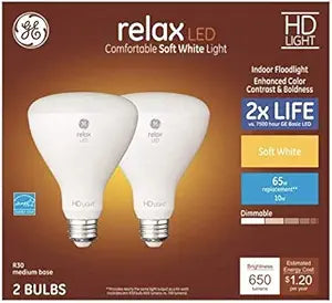 GE 41409 Refresh BR30 LED Daylight Bulb 2-Pack