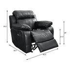 Lexicon 194840123699 Baylands Black Leather Reclining Sofa Set