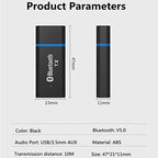 QLECMSGSW Driver-Free Bluetooth 5.0 Audio Transmitter Dongle