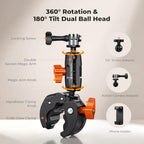 K&F Concept Motorcycle Handlebar Clamp Mount with 360° Ball Head
