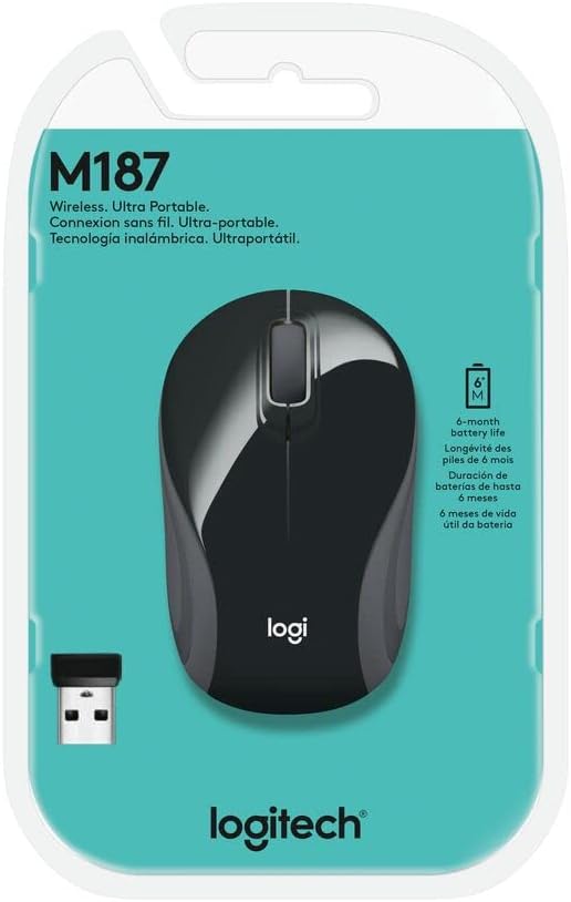 Logitech 910-002726 Wireless Mini Mouse M187 - Black