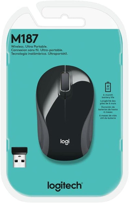 Logitech 910-002726 Wireless Mini Mouse M187 - Black