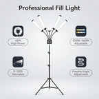 Fockety 4-Arm LED Video Light Kit with Bi-Color Tripod
