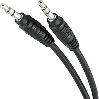 GE 12ft 3.5mm Audio Cable Aux Cord Black