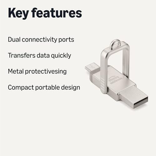 Amazon Basics 256GB Dual-Port USB-C and USB-A Flash Drive — main product image