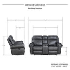 Lexicon 194840228004 Janwood Reclining Living Room Set Gray