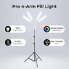 Diydeg Flexible 4-Arm LED Video Light with Floor Tripod