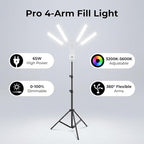 Diydeg Flexible 4-Arm LED Video Light with Floor Tripod