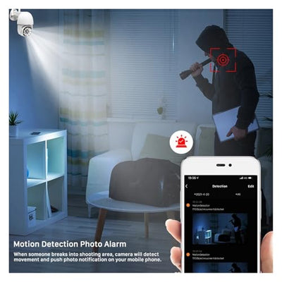 ZOMMRFVA Dual-Lens 8MP Waterproof WiFi Pan-Tilt Security Camera