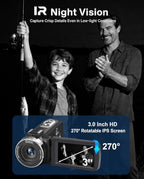THPACIP 4K Ultra HD Vlogging Camcorder with Night Vision