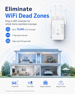 Luminstem 1200Mbps Dual-Band WiFi Range Extender and Signal Booster