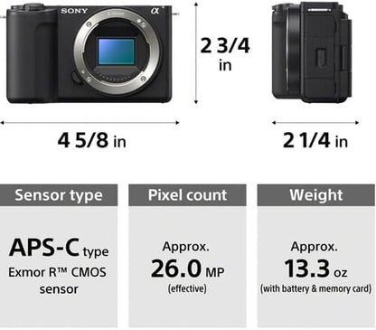 Sony ZVE10M2B Alpha ZV-E10 II Mirrorless Camera Bundle Renewed