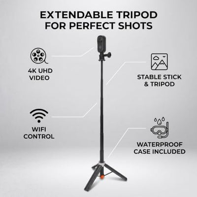TOPINCN 4K Action Camera Bundle with Helmet Mount and Tripod