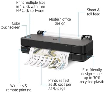 HP DesignJet T250 24" Wireless Plotter Printer Bundle