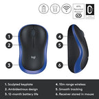 Logitech 910-002237 M185 Red Wireless Mouse