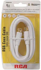 RCA VH606WH 6ft RG-6 Digital Coaxial Cable White