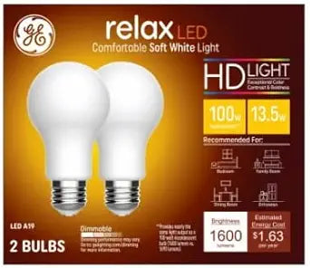 GE 93129807 Relax HD+ LED Soft White Bulbs (4-Pack)