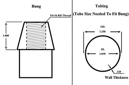 QSC 3/4-16 Threaded Weld In Bung .120 Adapter