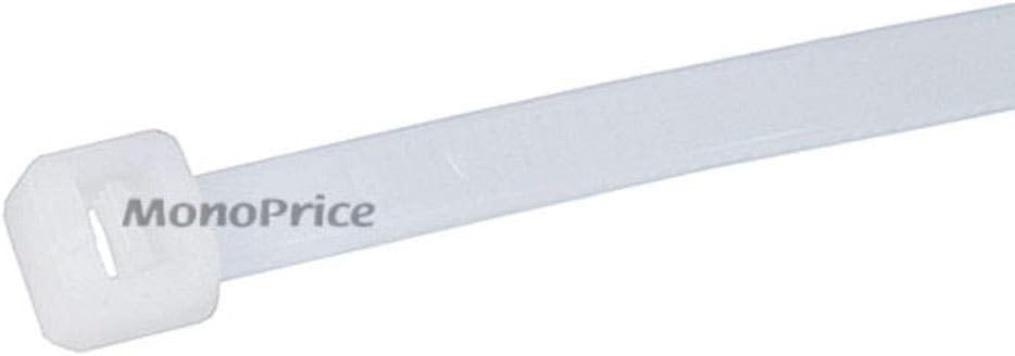 Monoprice 105762 Cable Tie 8 inch 40LBS White 100-Pack